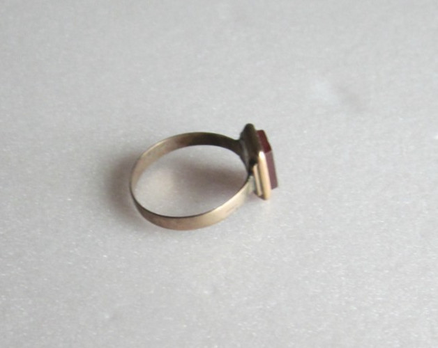 Antique Victorian 10k Gold Carnelian Intaglio Ring Roman Soldier Emperor 1.4g