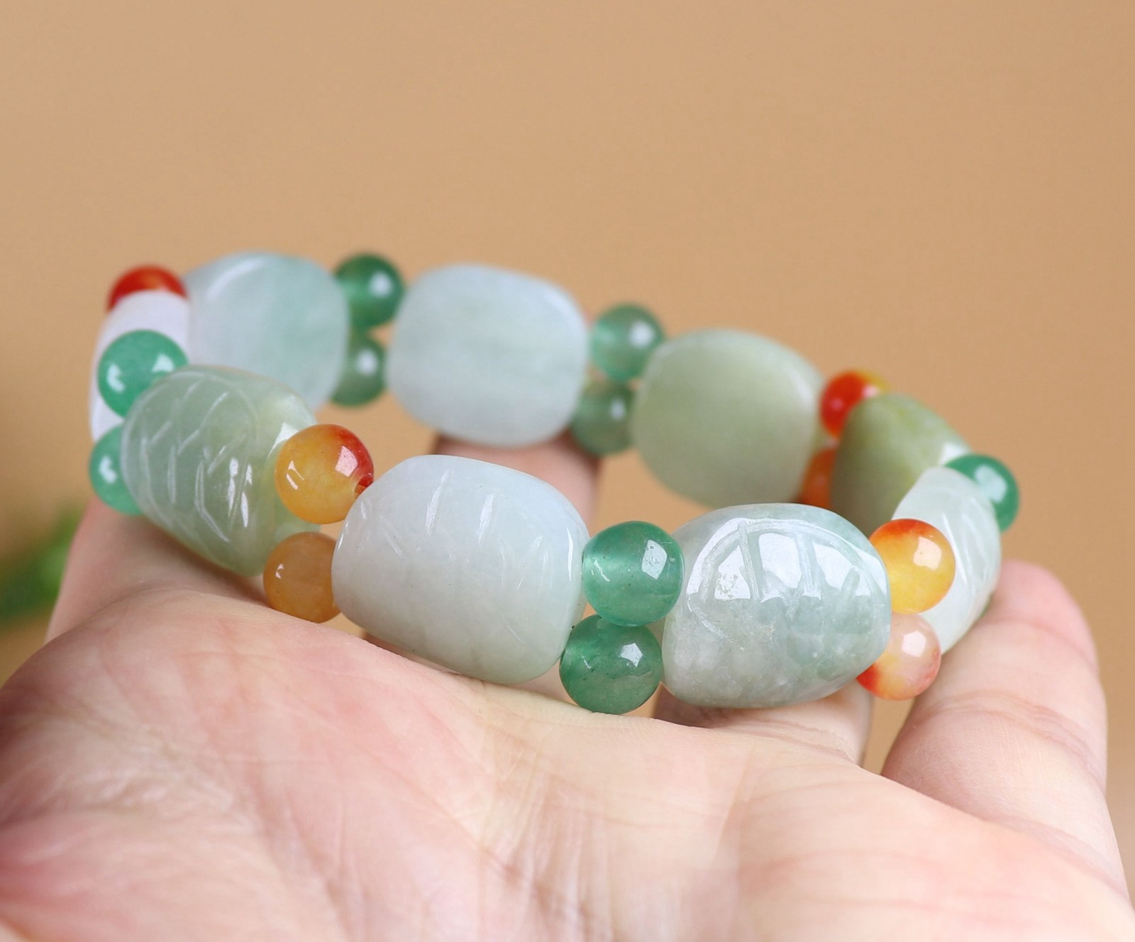 Certified Green Multicolor Natural jadeite 16*14*6 mm Tortoise shell Bangle 2863