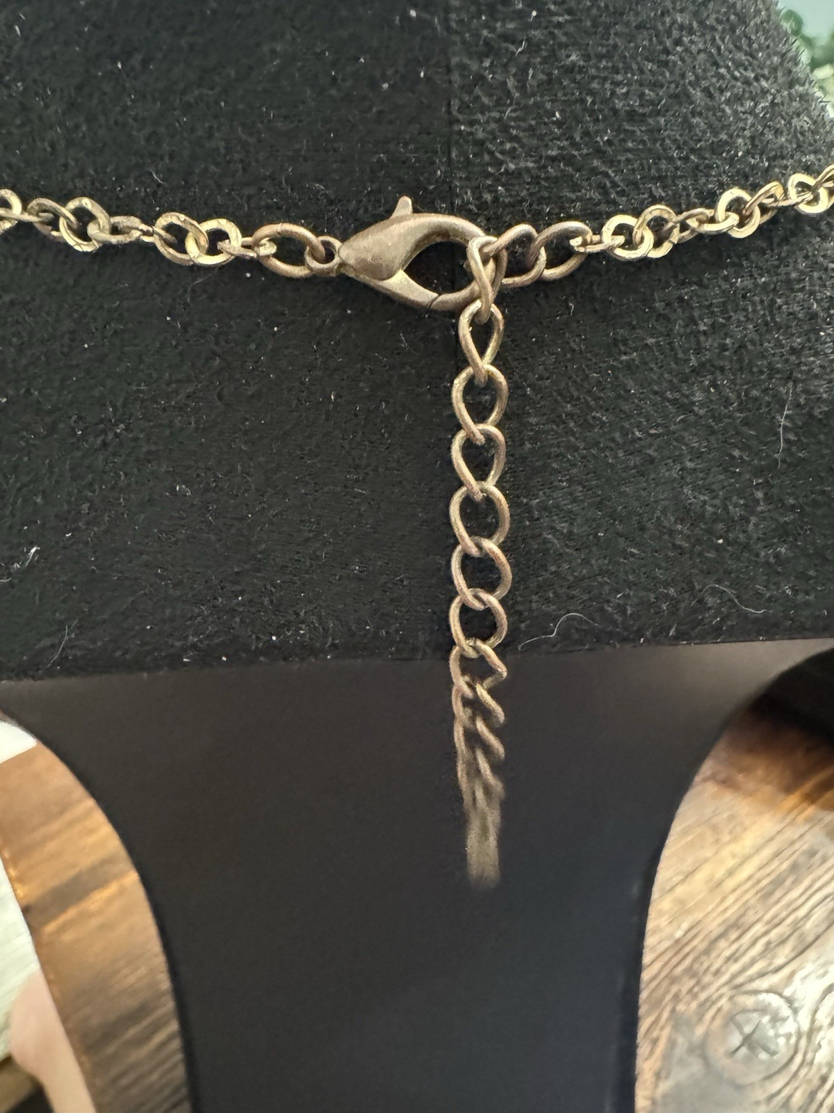 Layered Black Faceted Bead Necklace Antique Gold Tone Statement Bib Necklace