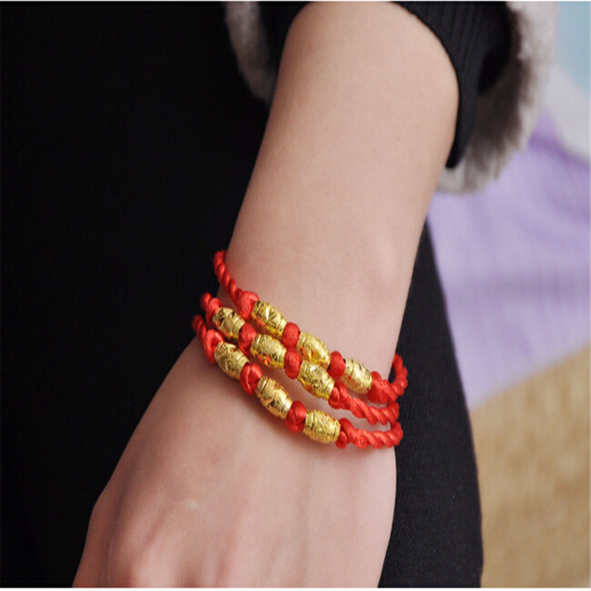 Men Women Chinese Feng Shui Red String Wealth Lucky Charms Bracelet Lover Gift