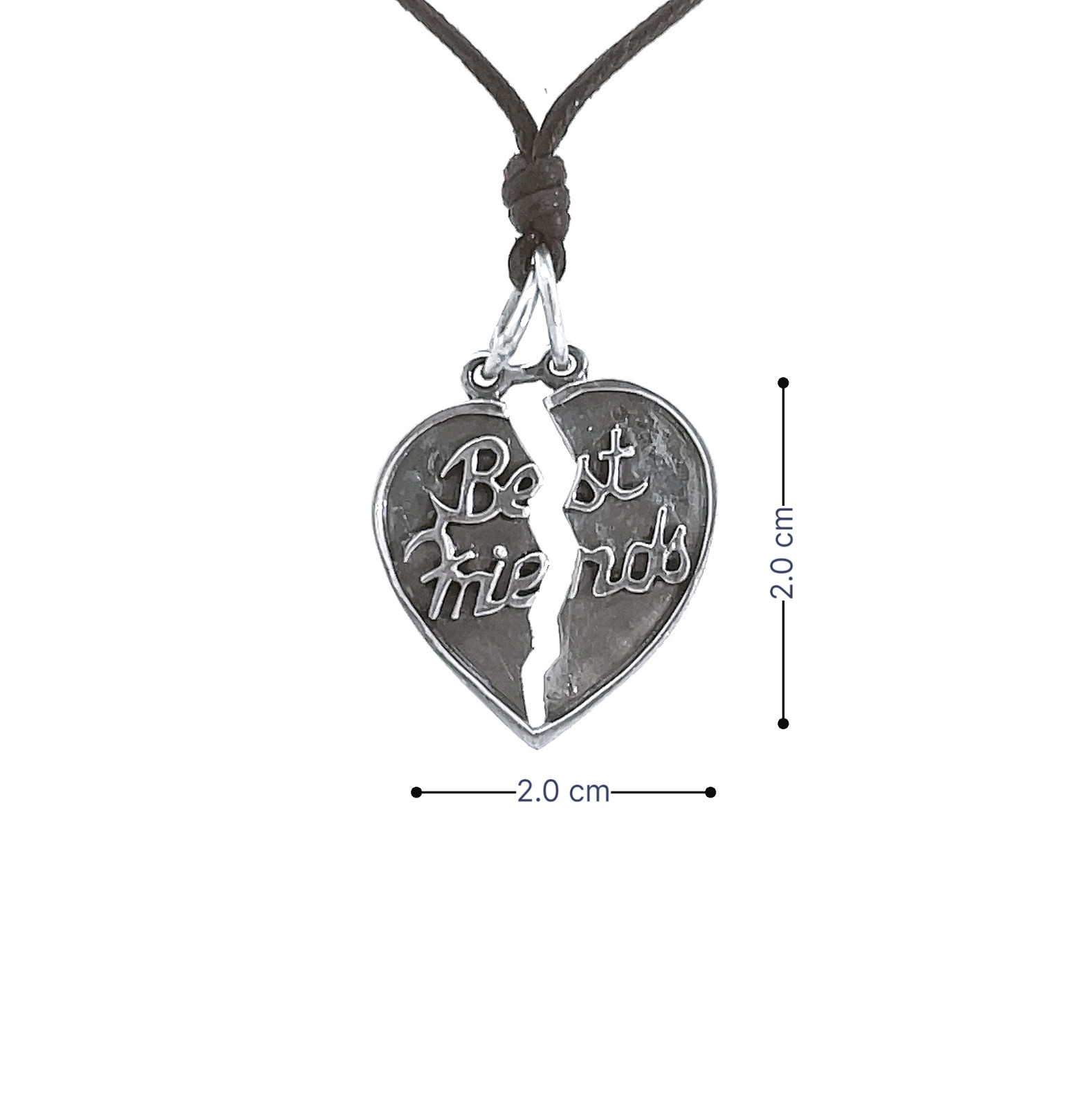 Best Friend 92.5 Sterling Silver Charm Necklace Pendant Jewelry