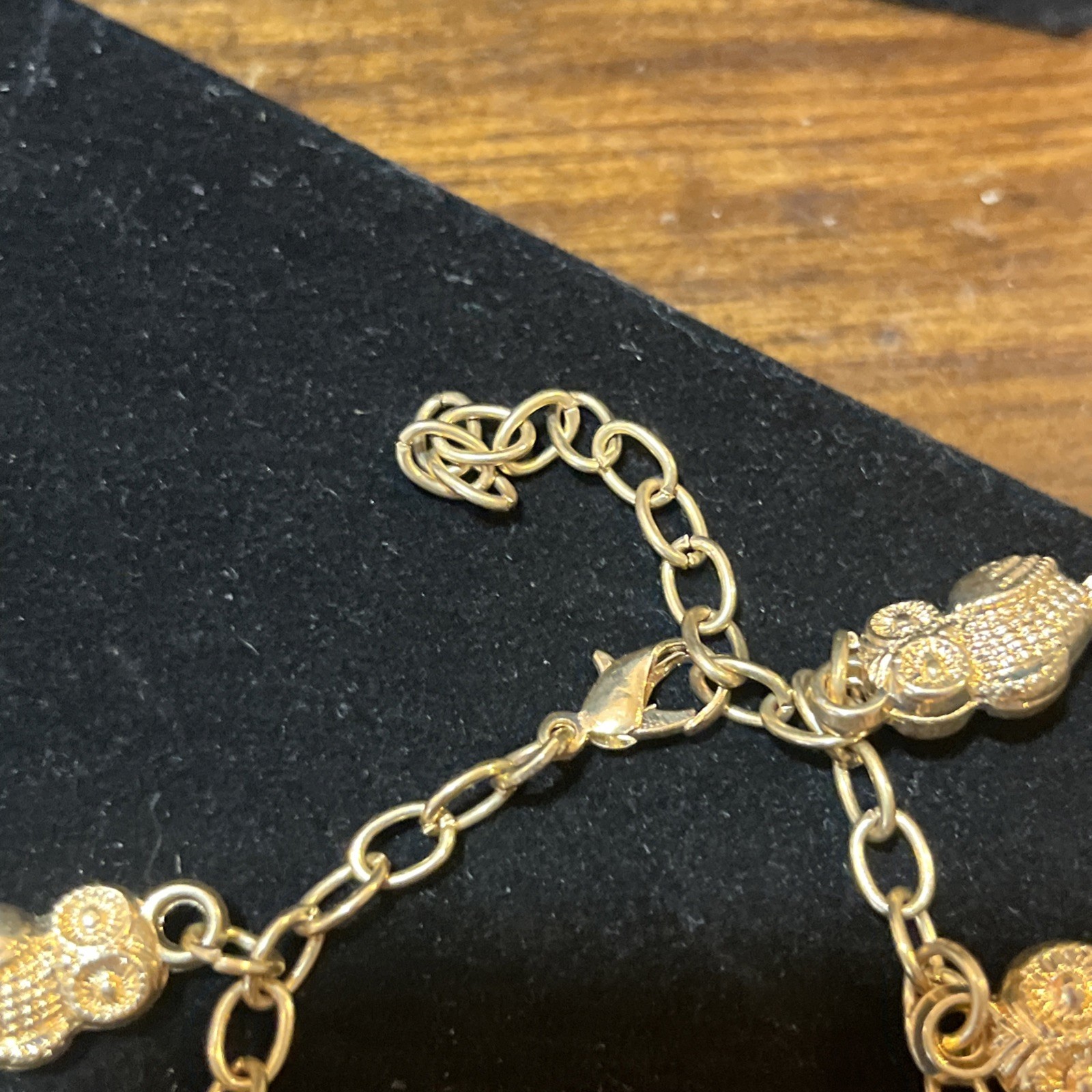 Owl Gold Silver Tone Charm Bracelets Jewlery Set Dangle Mixed Materials Womens