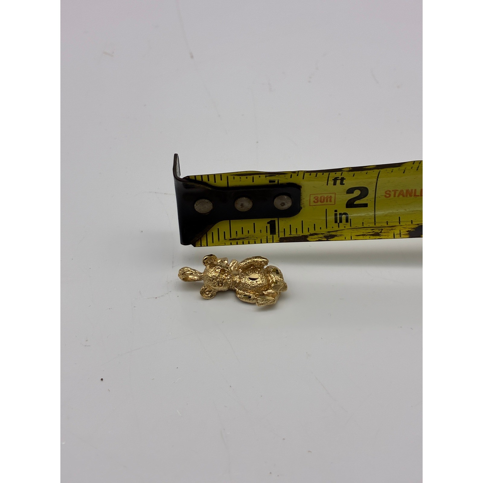 Gold Tone Cat and Teddy Bear Charm Pendant Set Animal Jewelry Lot of 2