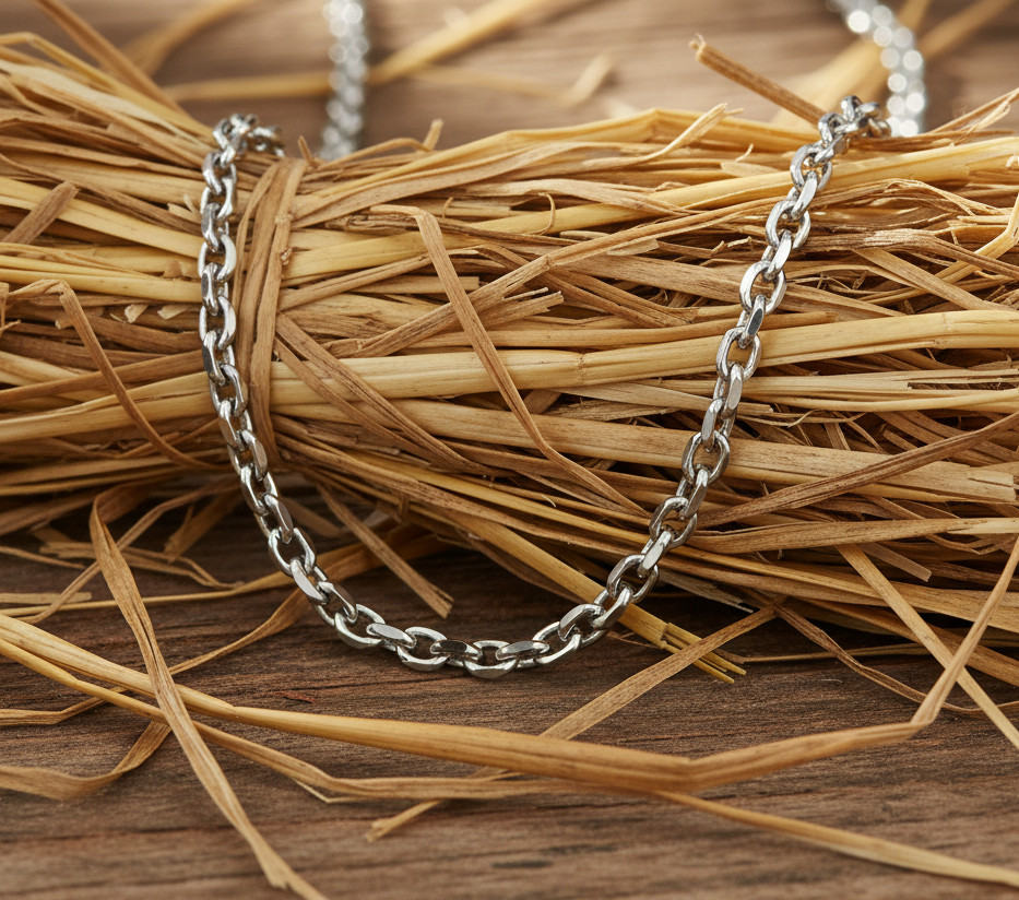 8mm Oval Link Necklace Stainless Steel 30