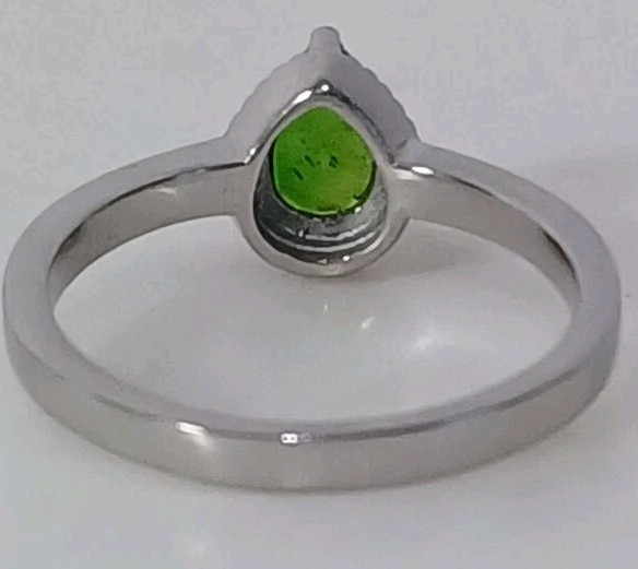 Women’s Ring Size 10 Chrome Diopside Solitaire Ring In Stainless Steel 1.00 Ctw