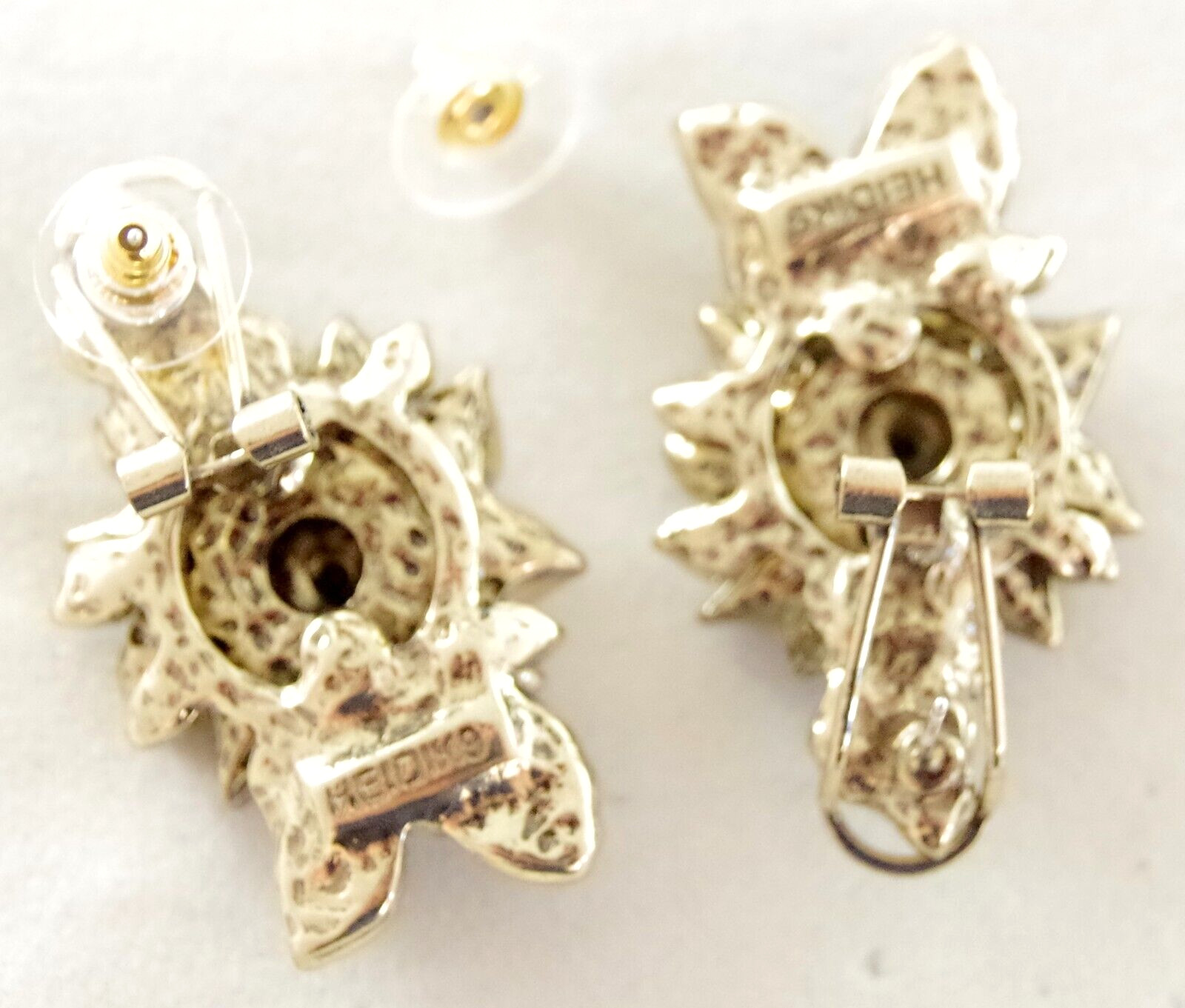 1 5/8″ DESIGNER STYLE MOODY HUES CRYSTAL RHINESTONE CABBAGE ROSE FLOWER EARRINGS