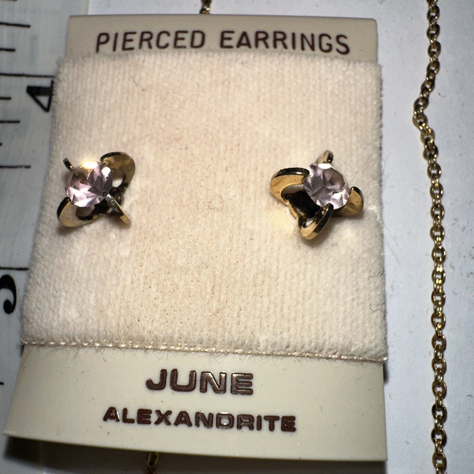 Alexandrite Necklace And Pierced Earrings Set June Birthday Stone