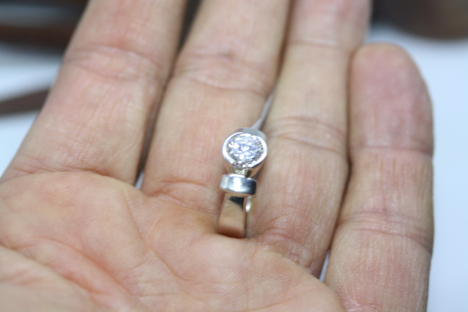 New Mexican 925 Silver Channel Set 1.5 CT Round CZ Women’s Designer Ring Sz 5.75