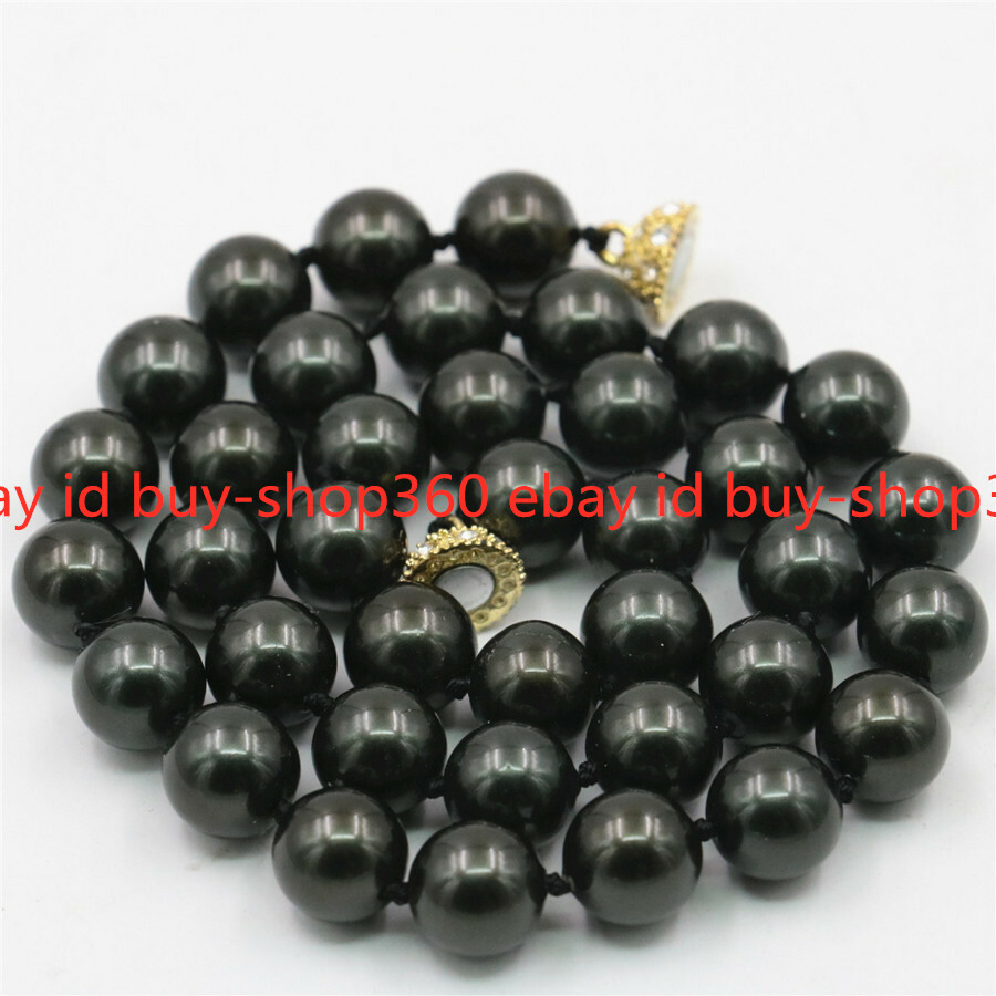 Beatutiful 8mm 10mm 12mm Sea South Shell Pearl Round Beads Necklace 18-36”
