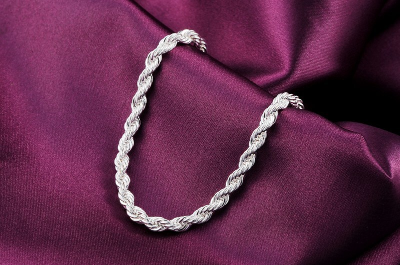 Popular Fashion Hot Sell 925 Sterling Silver Jewelry Twist Bracelet Chain