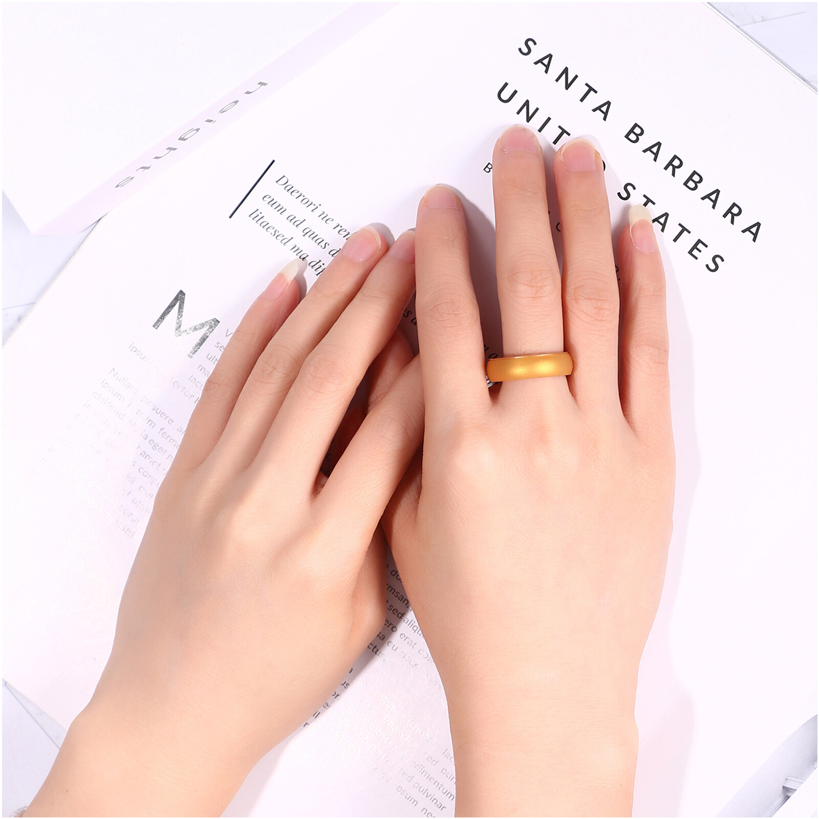 7Colors 8MM Women Silicone Rubber Comfort Fit Sports Wedding Ring Bands Size4-12