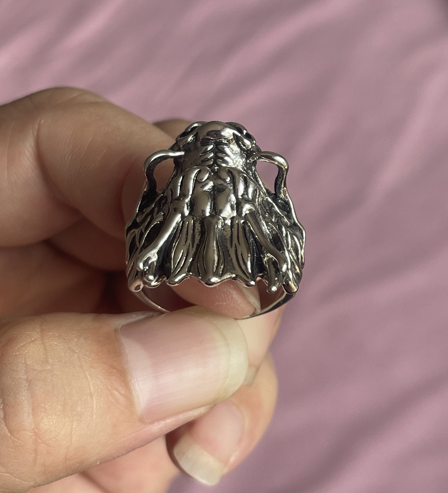 Detail Dragon Ring 925 Sterling Silver Mens Punk Jewelry One Size Fit All