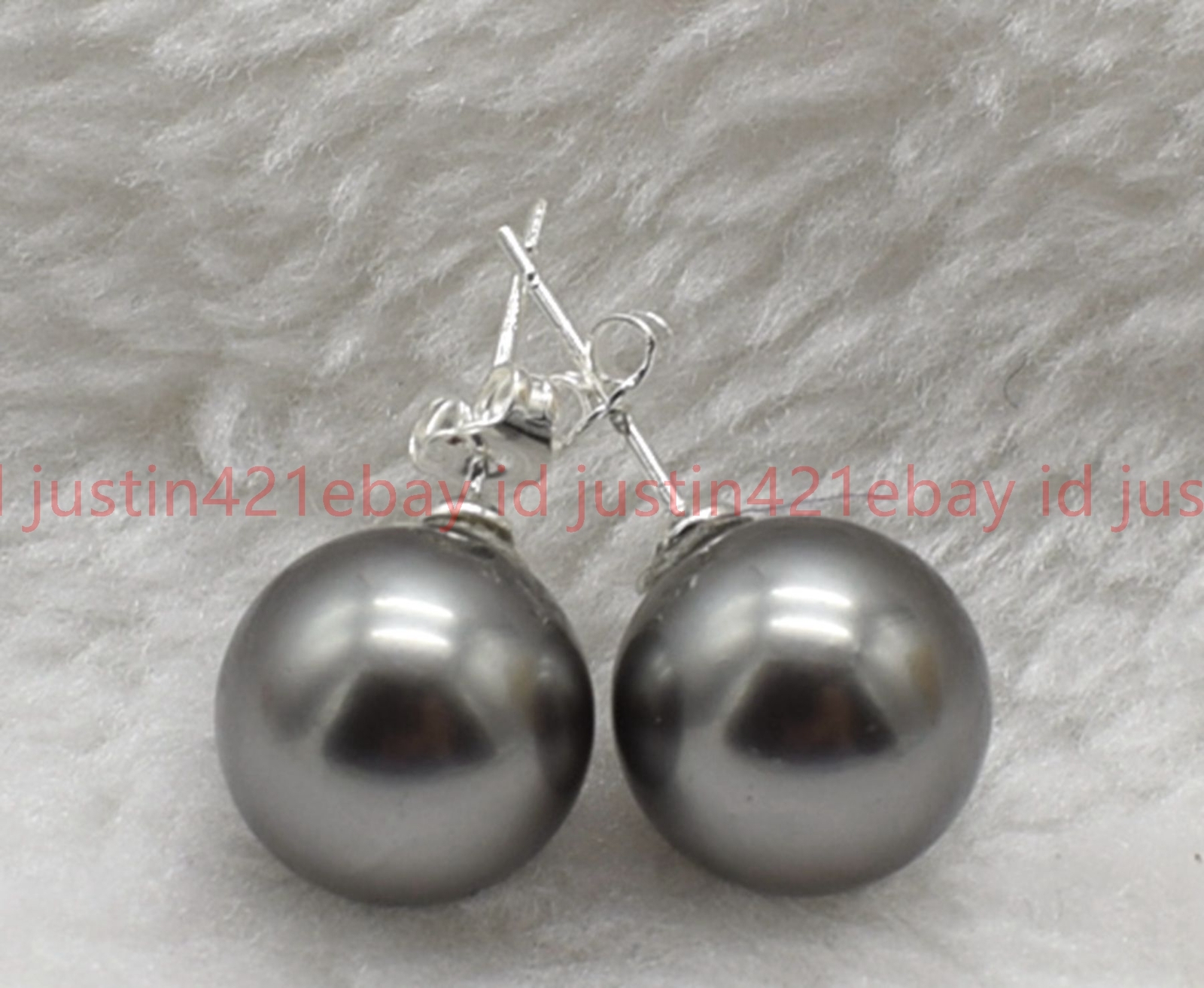 8/10/12/14mm Natural Multicolor Round Shell Pearl Beads 925 Silver Stud Earrings