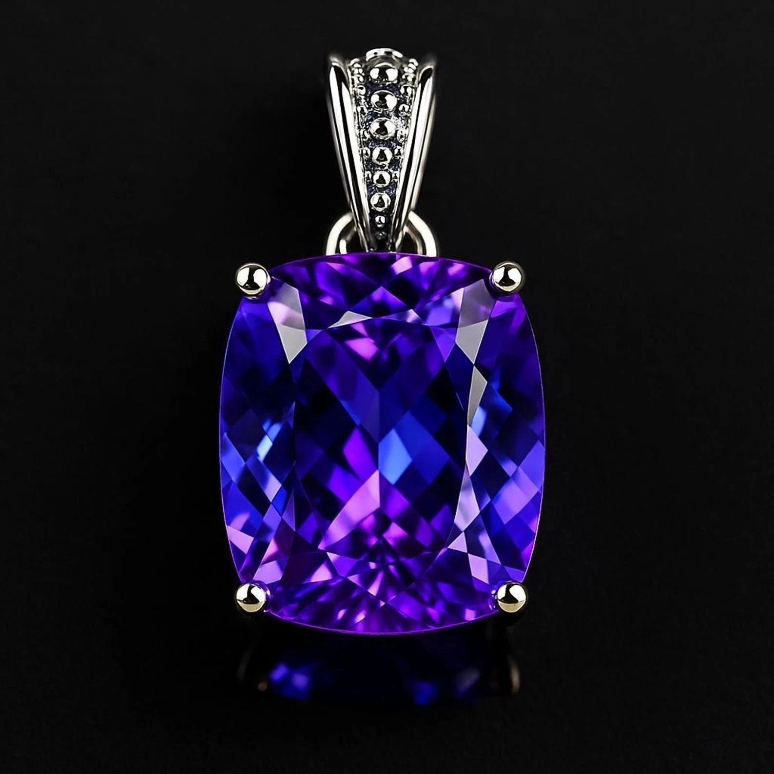 Cushion Cut 36 Ct Color Change Alexandrite Certified GemstonePendant 925 Silver