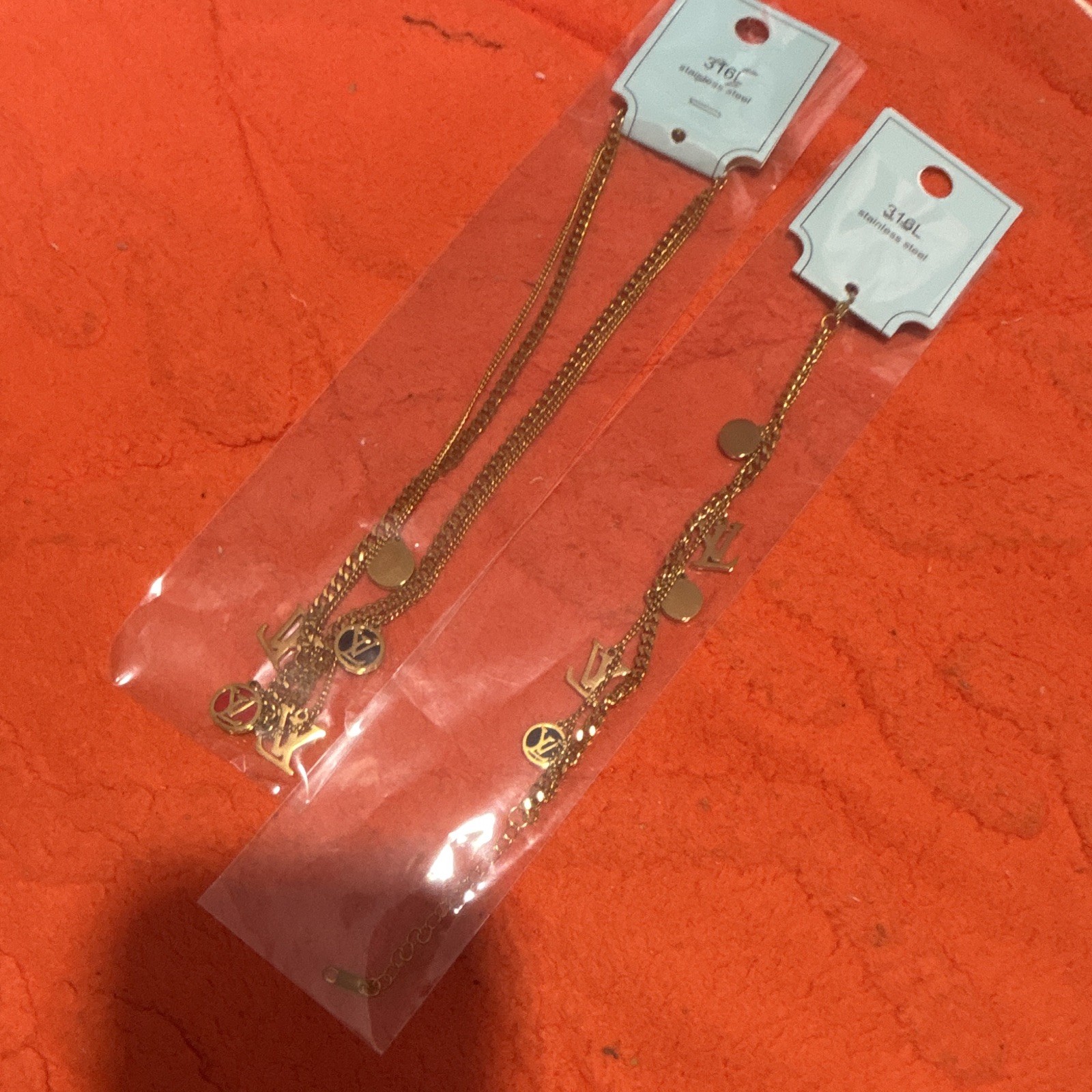 Gold Tone Stainless Steel Cuban Link Chain Necklace Lobster Clasp No Stone