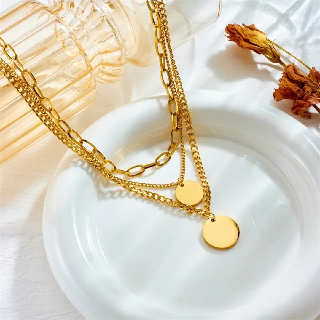 Chunky Multi-Layer Necklace Chain Queen Lady Choker Women Fashion Jewelry 103