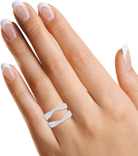 1.00 Ct.Double Infinity Ring Guard Enhancer in 925 Silver with