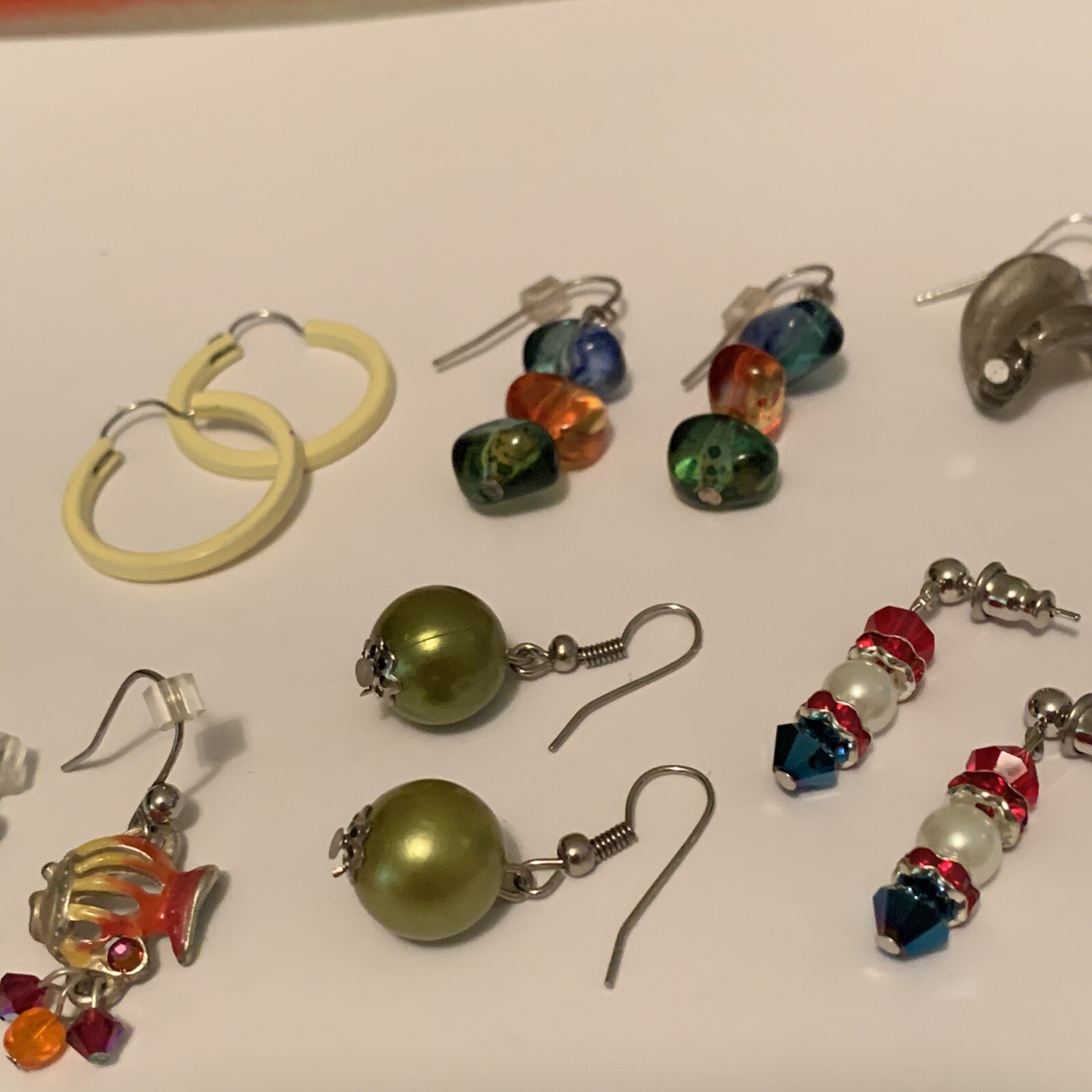 Lot Of 8 Vintage – Modern Costume Earrings Pierced Variety – Dangle, Beaded, Etc