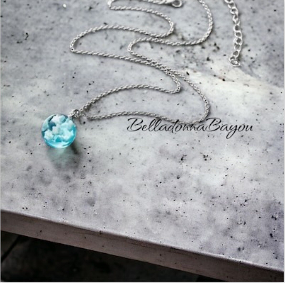 Blue Sky Necklace, White Cloud Necklace, Blue Cloud Necklace, Unique Resin Jew