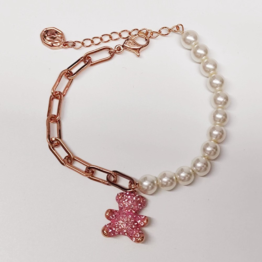 Luxury Childlike Teddy Bear Bracelet – Pearl Jewelry for Women