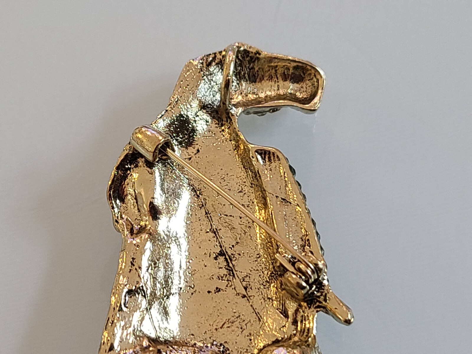 FAB DESIGNER UNSIGNED EQUINE CRYSTAL HORSE BROOCH PIN PLUS PENDANT