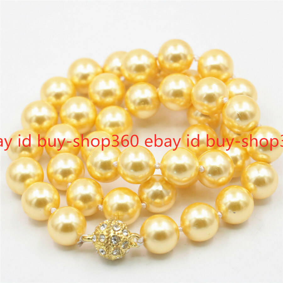 Beatutiful 8mm 10mm 12mm Sea South Shell Pearl Round Beads Necklace 18-36”