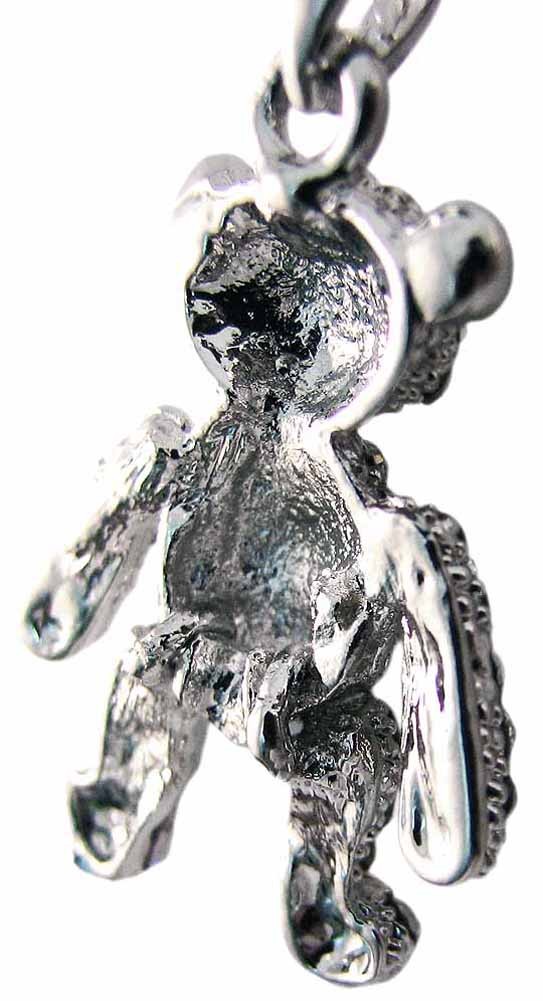 Zeckos Rhinestone Encrusted Teddy Bear Pendant Necklace AB