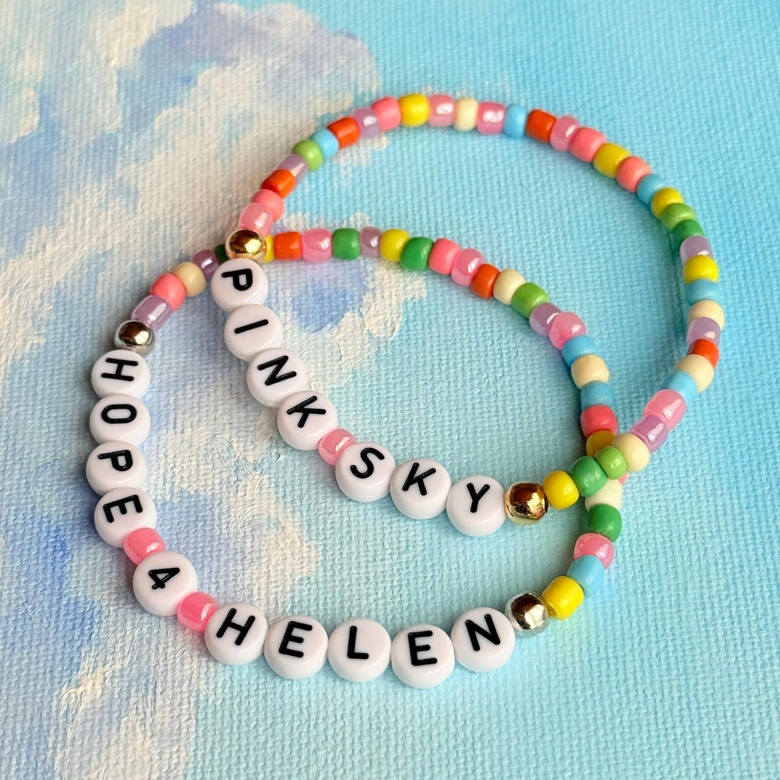 Custom Glass Bead Bracelet , Personalized Name Bracelet , Handmade Jewelry