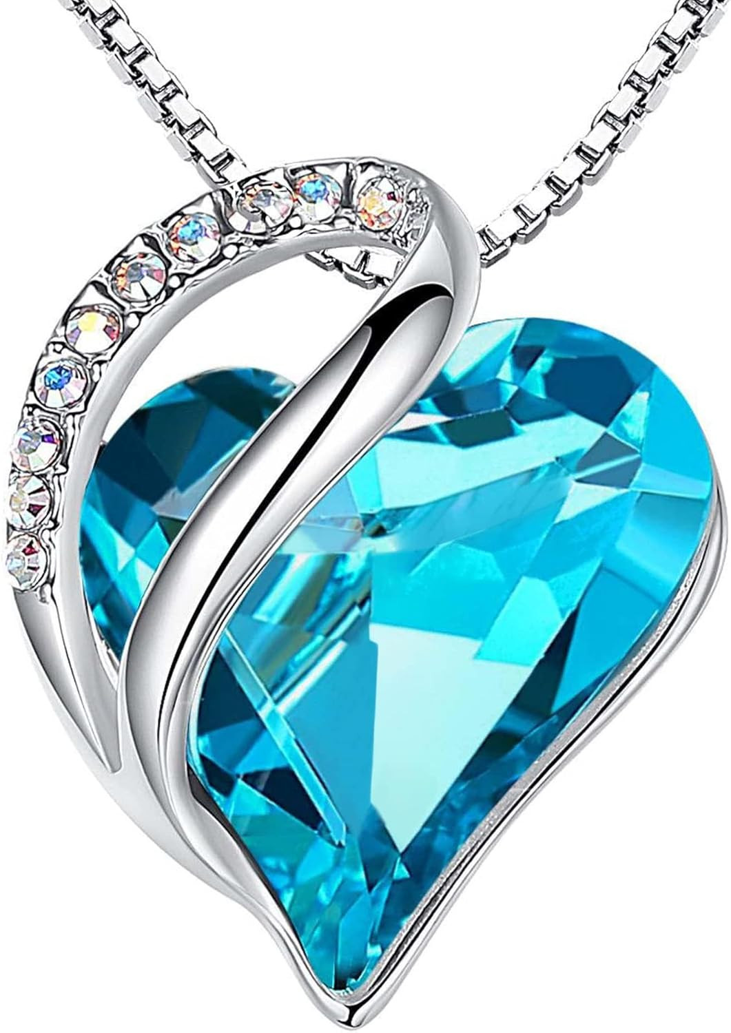 Leafael Gift Necklaces for Women, Infinity Love Birthstone Heart Crystal Pendant