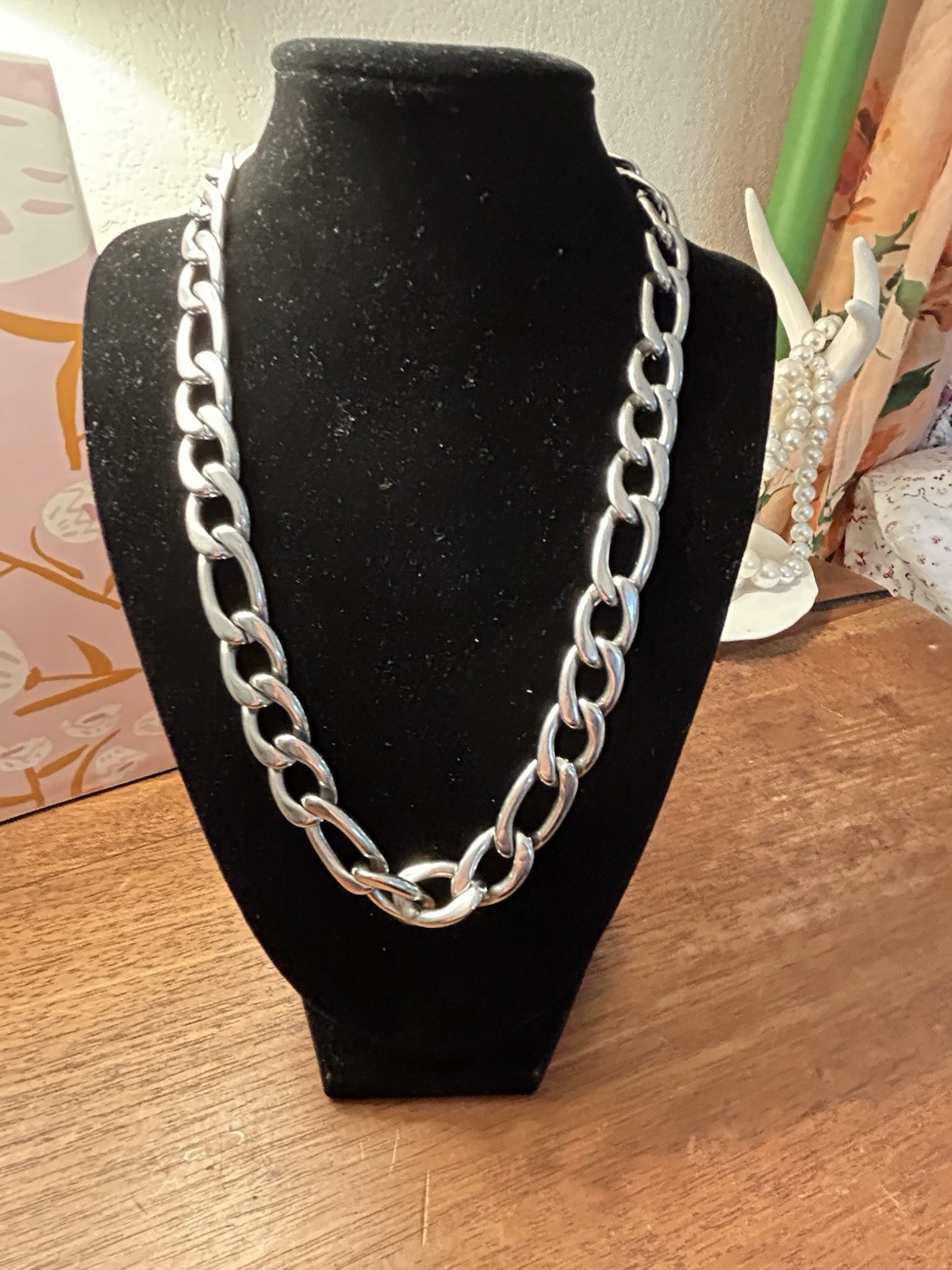 Max Stainless Steel Chunky Curb Link Statement Necklace