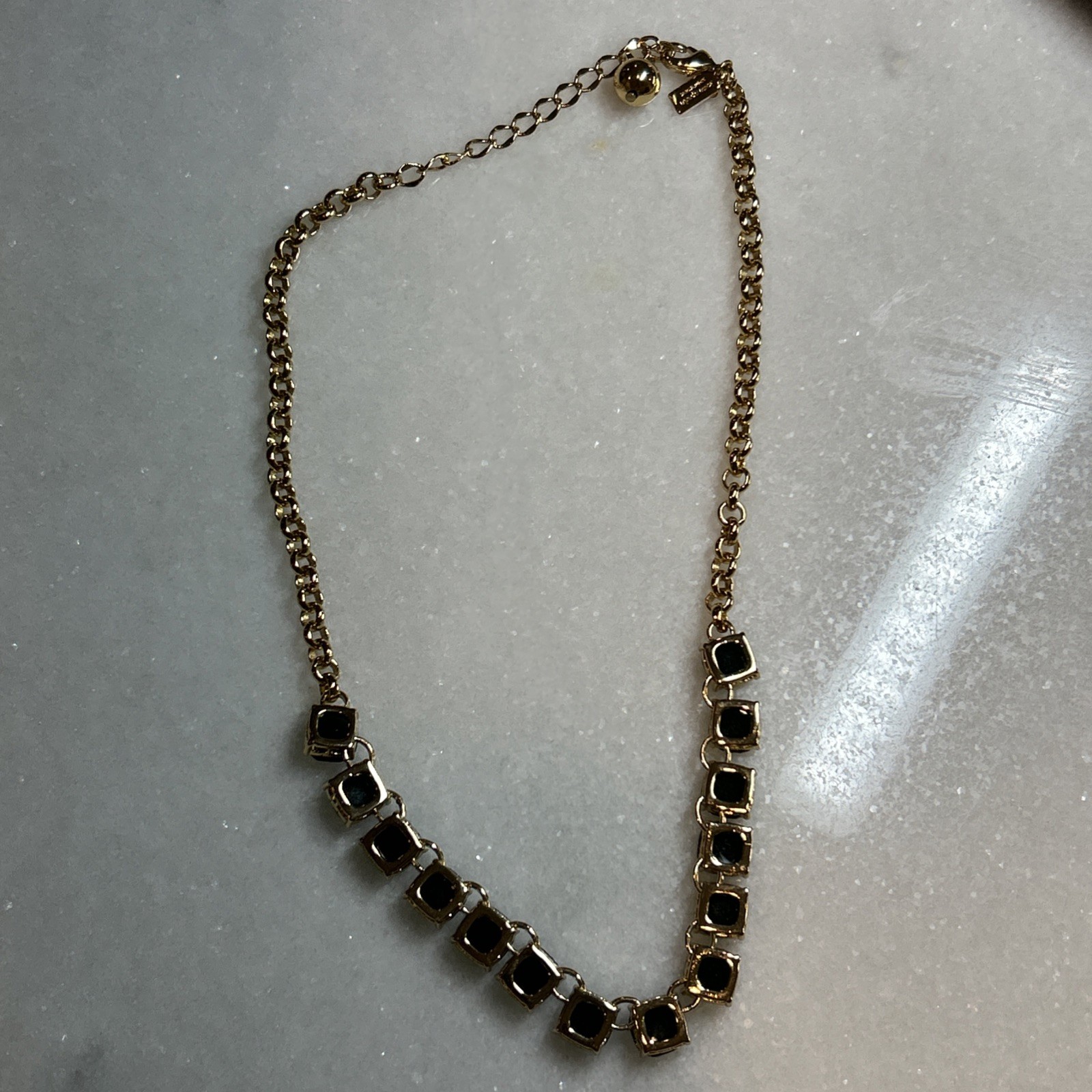 Kate Spade Necklace Gold Tone And Green- Very Good Pre-Owned Condition