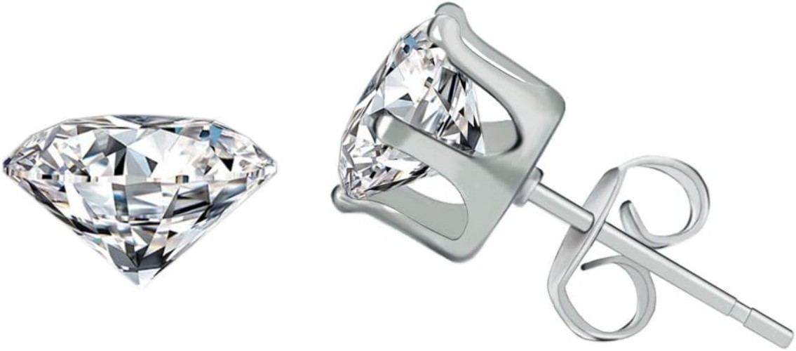Assorted Sizes 6 Pair Hypoallergenic CZ Stud Earrings – Perfect for Any Occasion