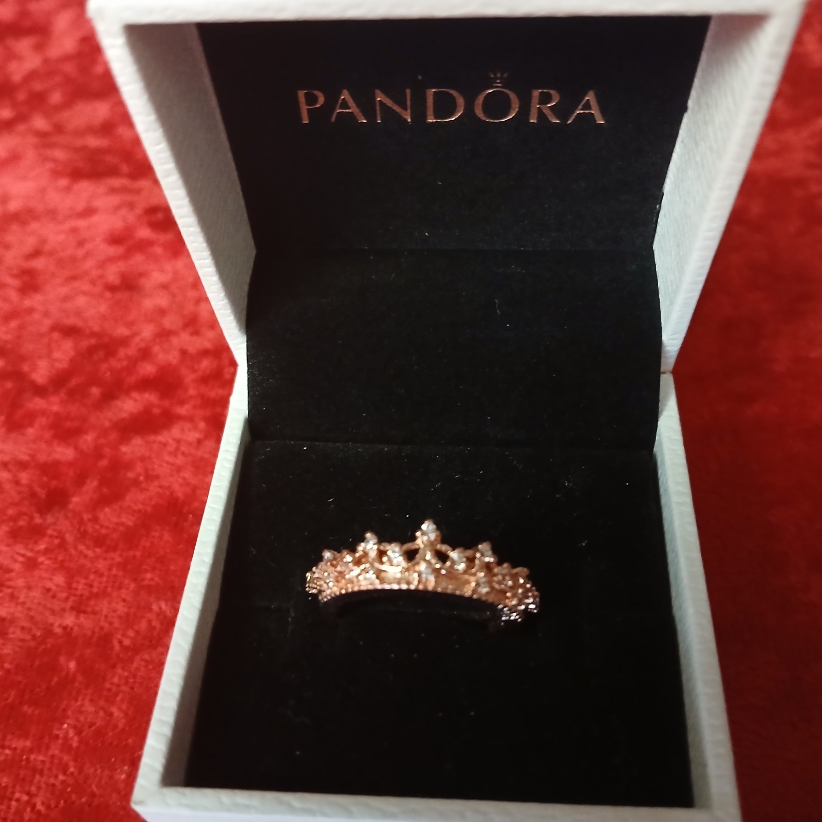 SPARKLING STYLE CROWN RING ROSE GOLD US SIZE 5 3/4 FREE SAME DAY