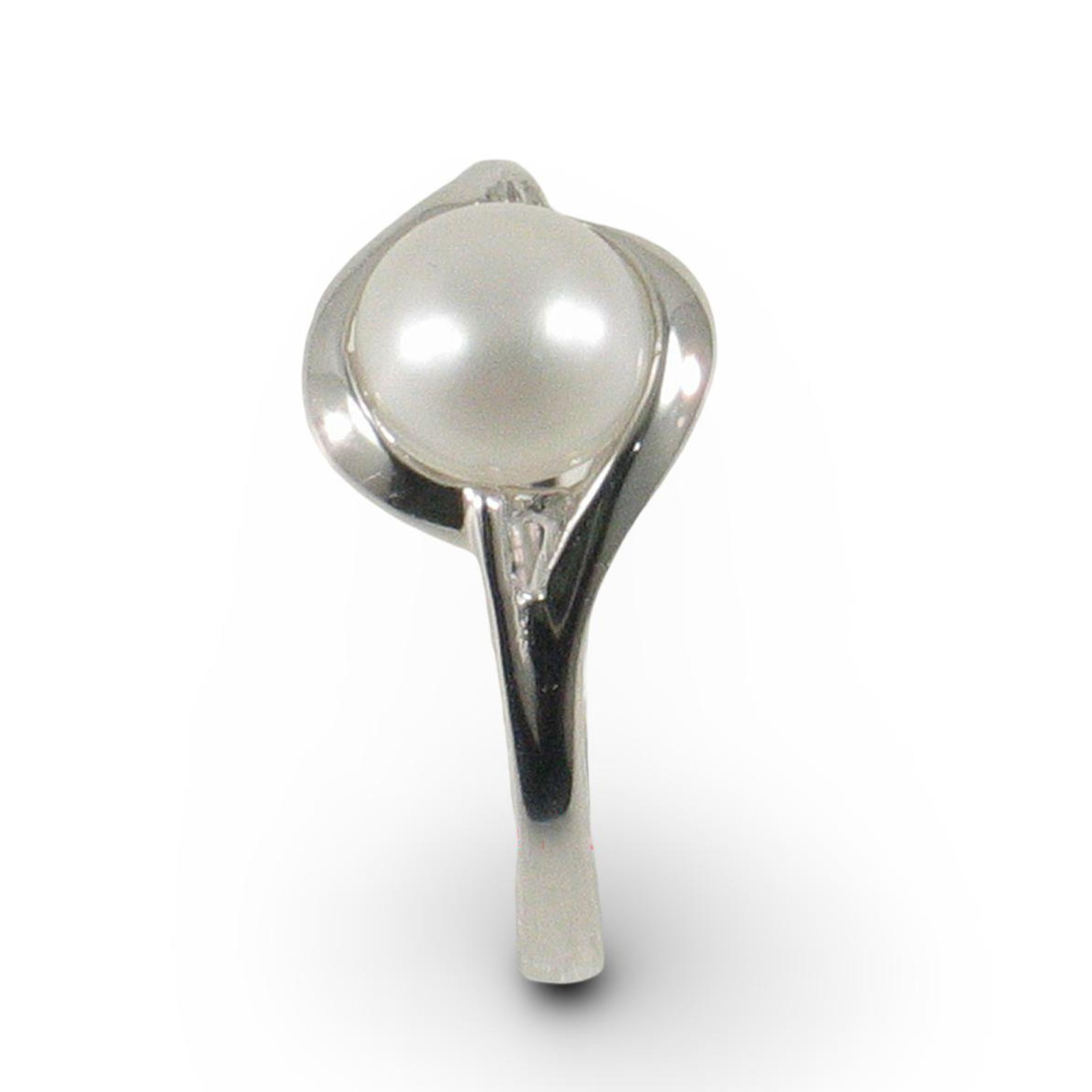 Solid Sterling Silver 925 White Freshwater Cultured Pearl Solitaire Ring – TPJ