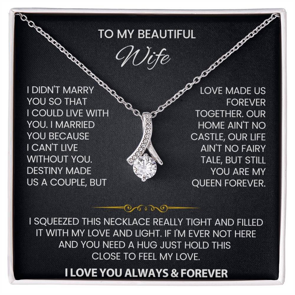 To My Wife Necklace Pendant Romantic Anniversary Birthday Gift