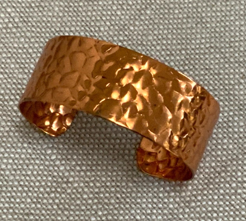 Hammered Copper 1 1/8” Wide Cuff Bracelet – ZAMBIA ART NDOLA NEW UNUSED