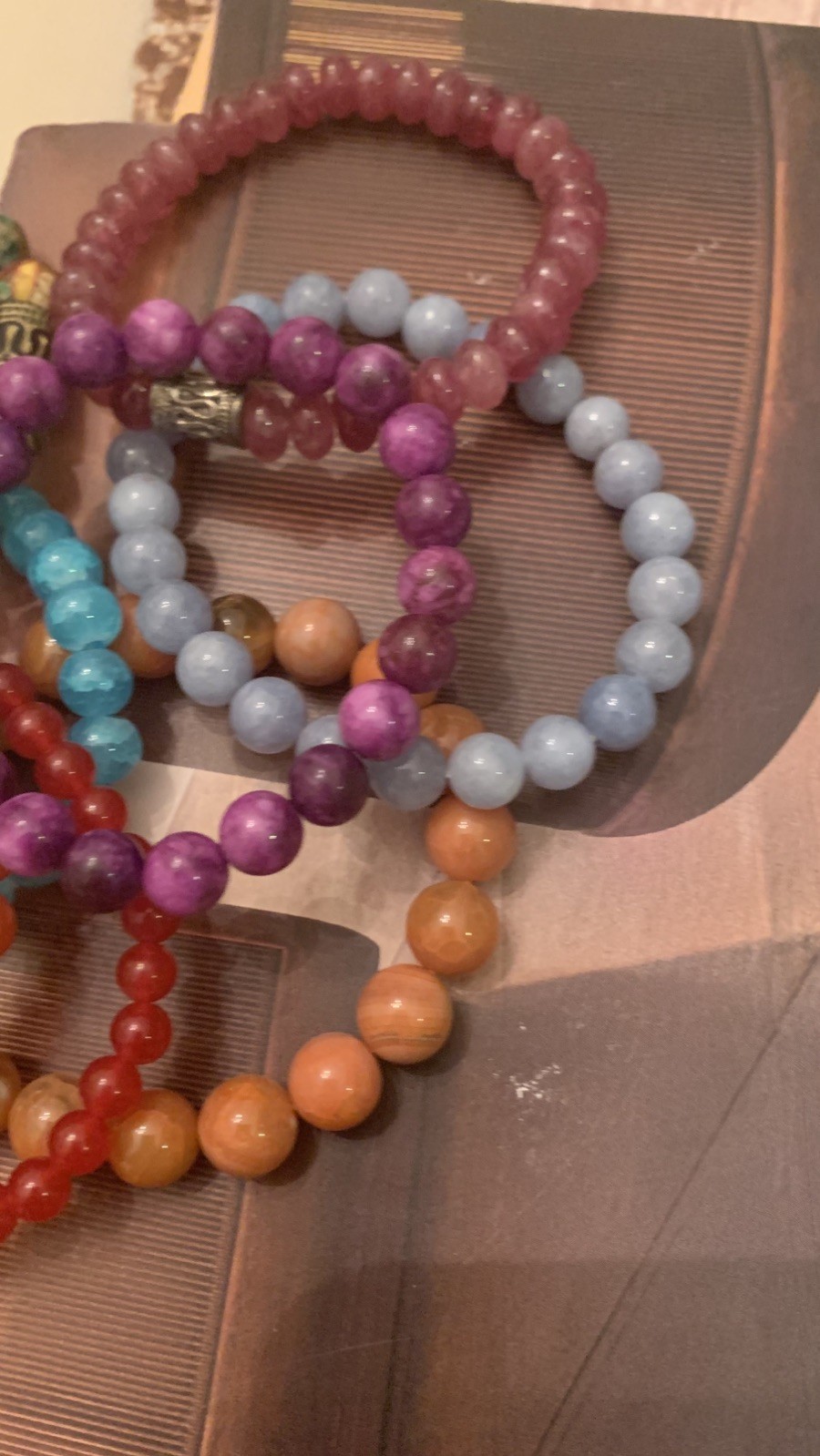 Gemstone and Fashion Bead Stretch Bracelets Lot Of 14