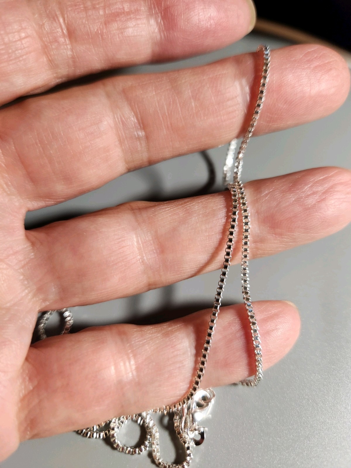 1.2mm 18in Box Chain Necklace in 925 Sterling silver