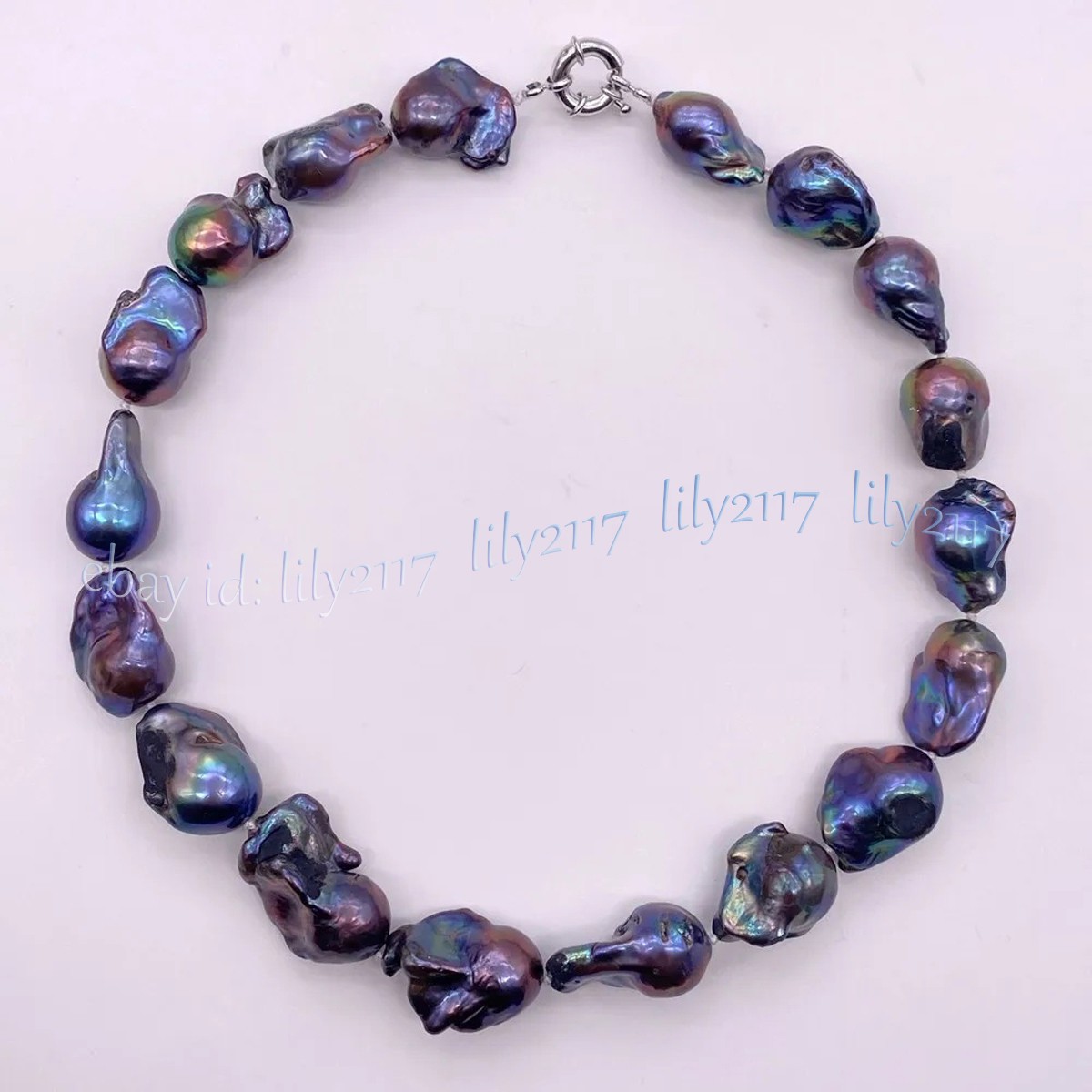 Good Quality Natural Luster Genuine South Sea Black Keshi Baroque Pearl Necklace