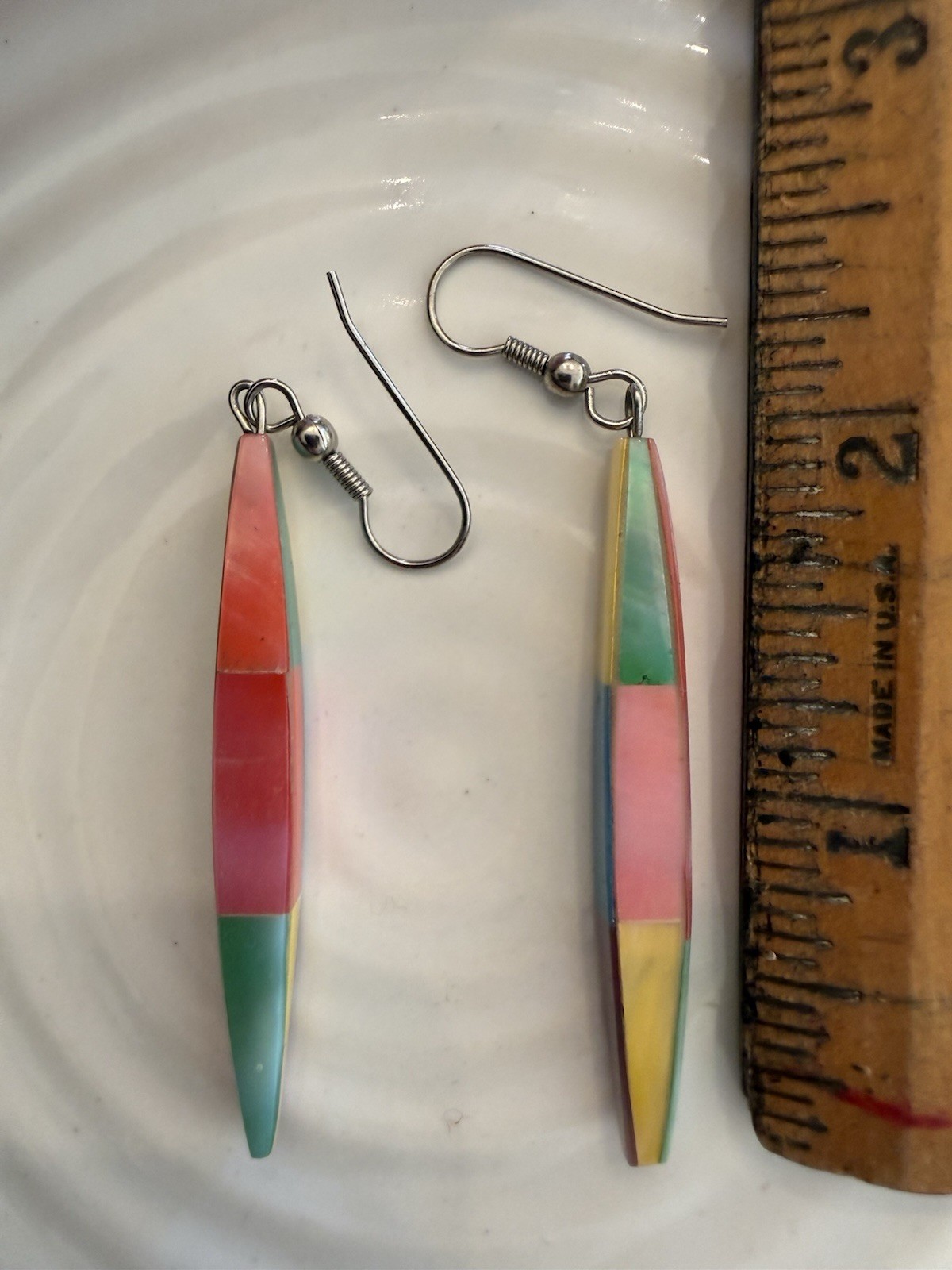 Multi-color Pastel Rainbow Iridescent Dangle Drop Earrings