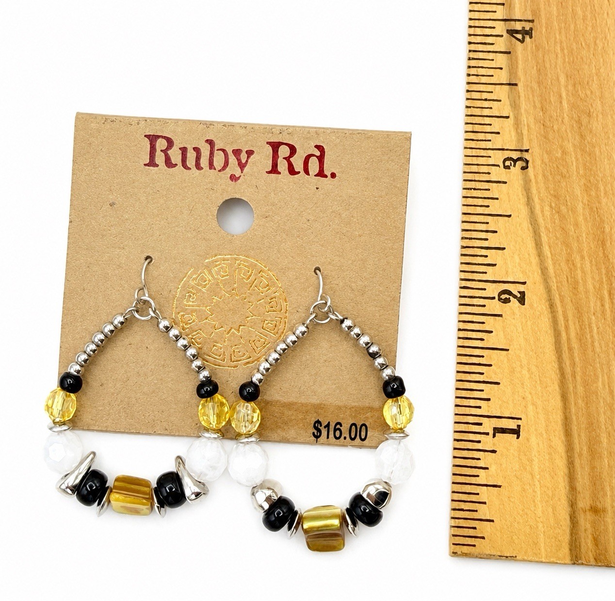 Ruby Rd. Pop Spots Yellow Mother Of Pearl Necklace Earrings Set