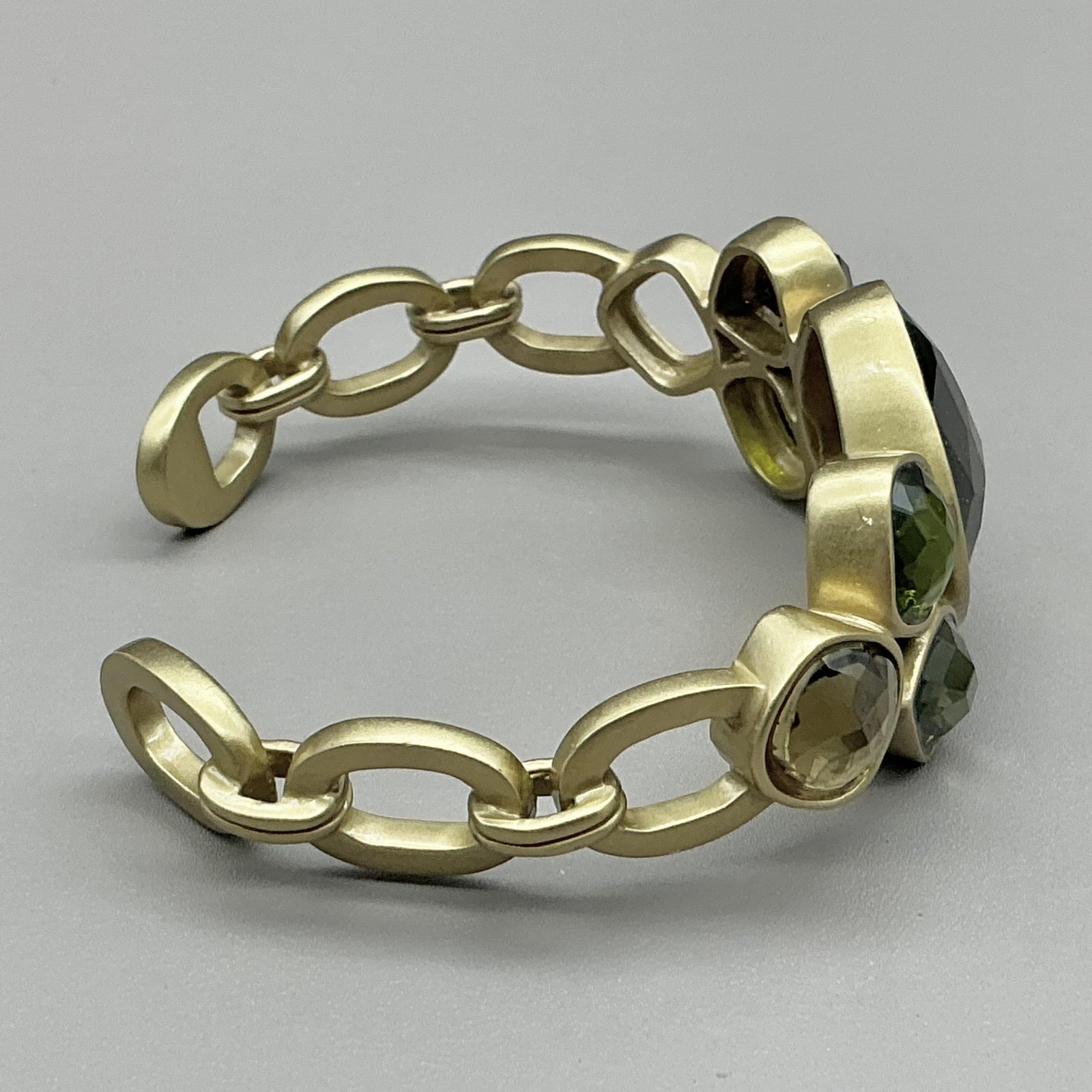 Anne Klein Bracelet Gold Tone Chain Link Multicolor Bead Womens Fashion 7 Inch