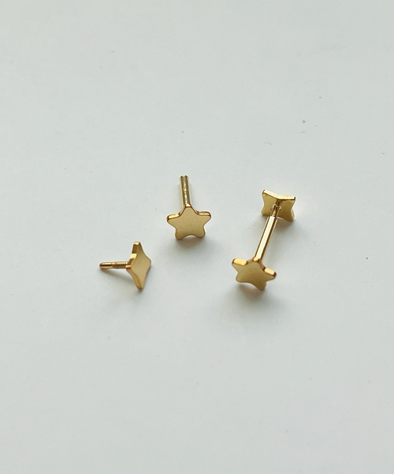 14K Gold Filled Star Stud Barbell /Helix Earrings