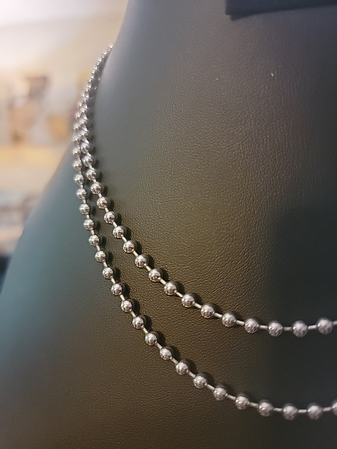 34″ Stainless Steel Ball Chain Classic Basic Silver Tone Long Simple Elegance