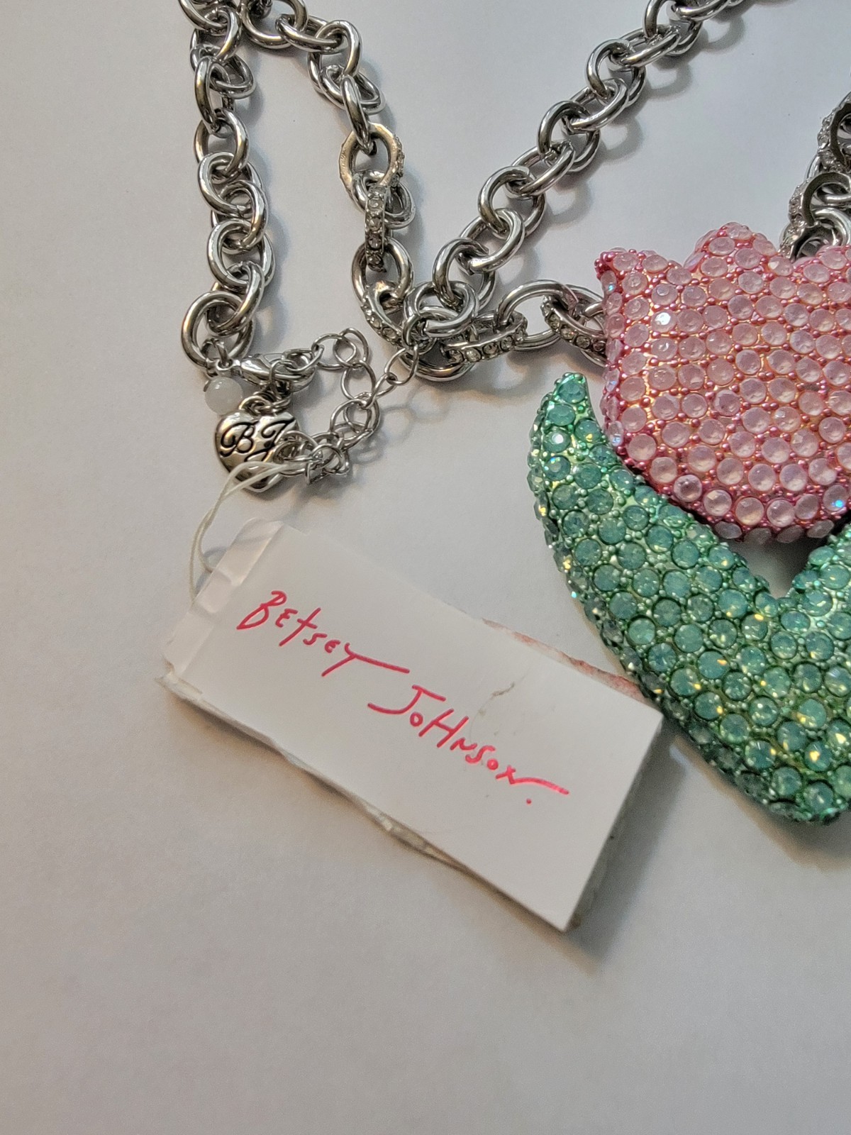Betsey Johnson Authentic Hop To It Tulip Necklace Easter Spring Flower Chunky