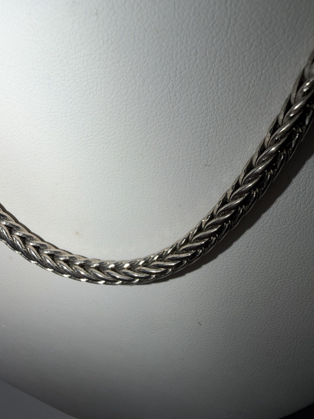 Chico’s Silver & Gold Tone Braided Chain Knot Necklace Magnetic Clasp