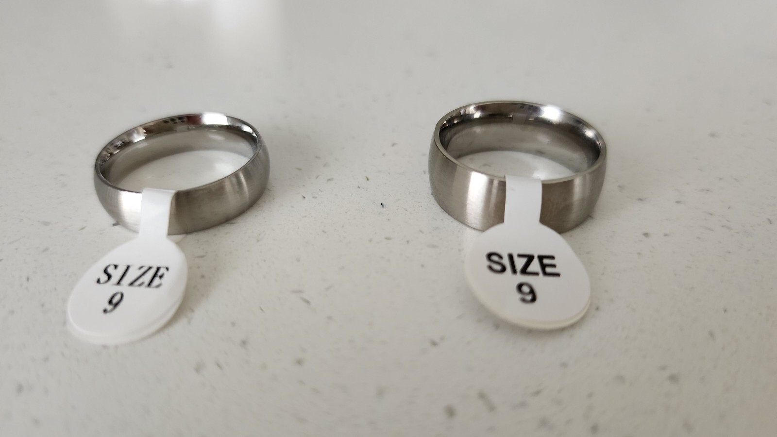 Unisex Women Men Brushed Stainless Steel Rings Lot Jewelry 6 and 8 mm wide