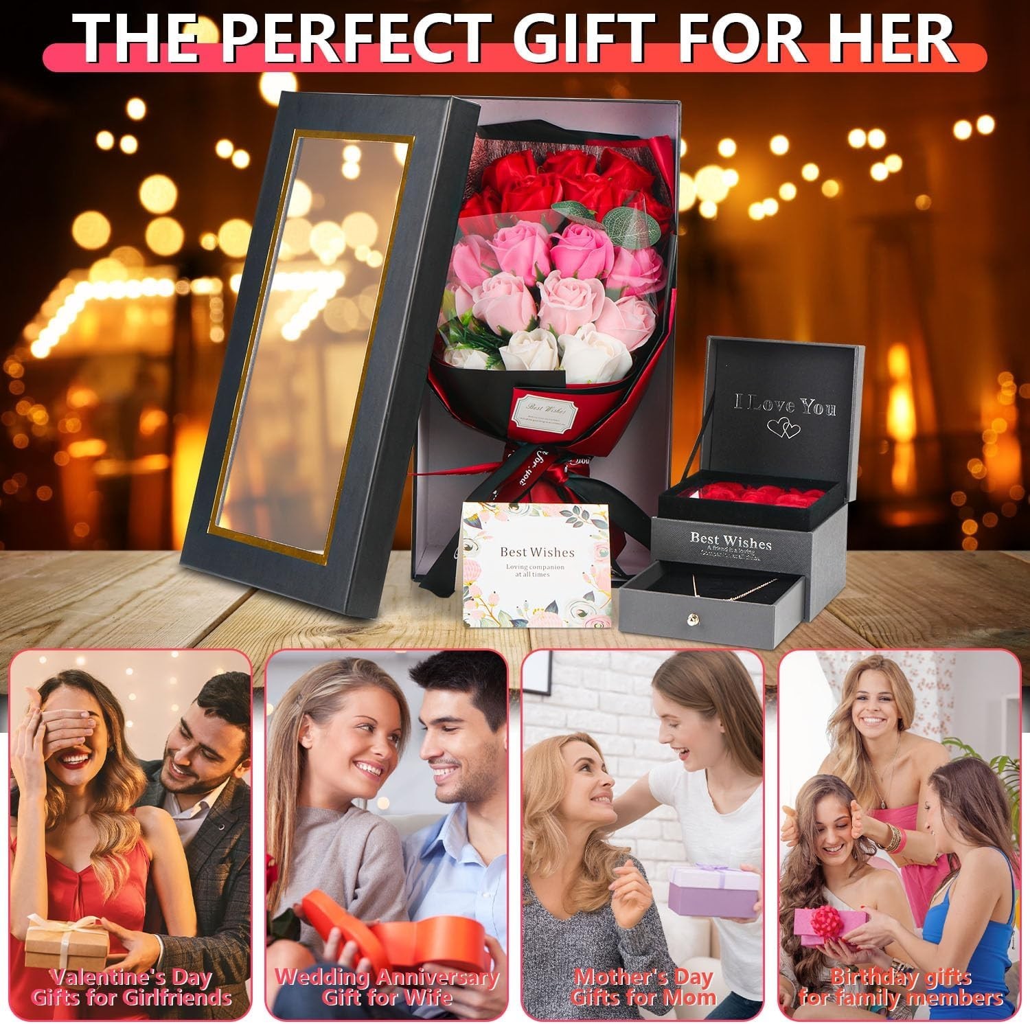 Romantic Love Anniversary Birthday Wedding Valentines Gifts for Wife Girlfriend