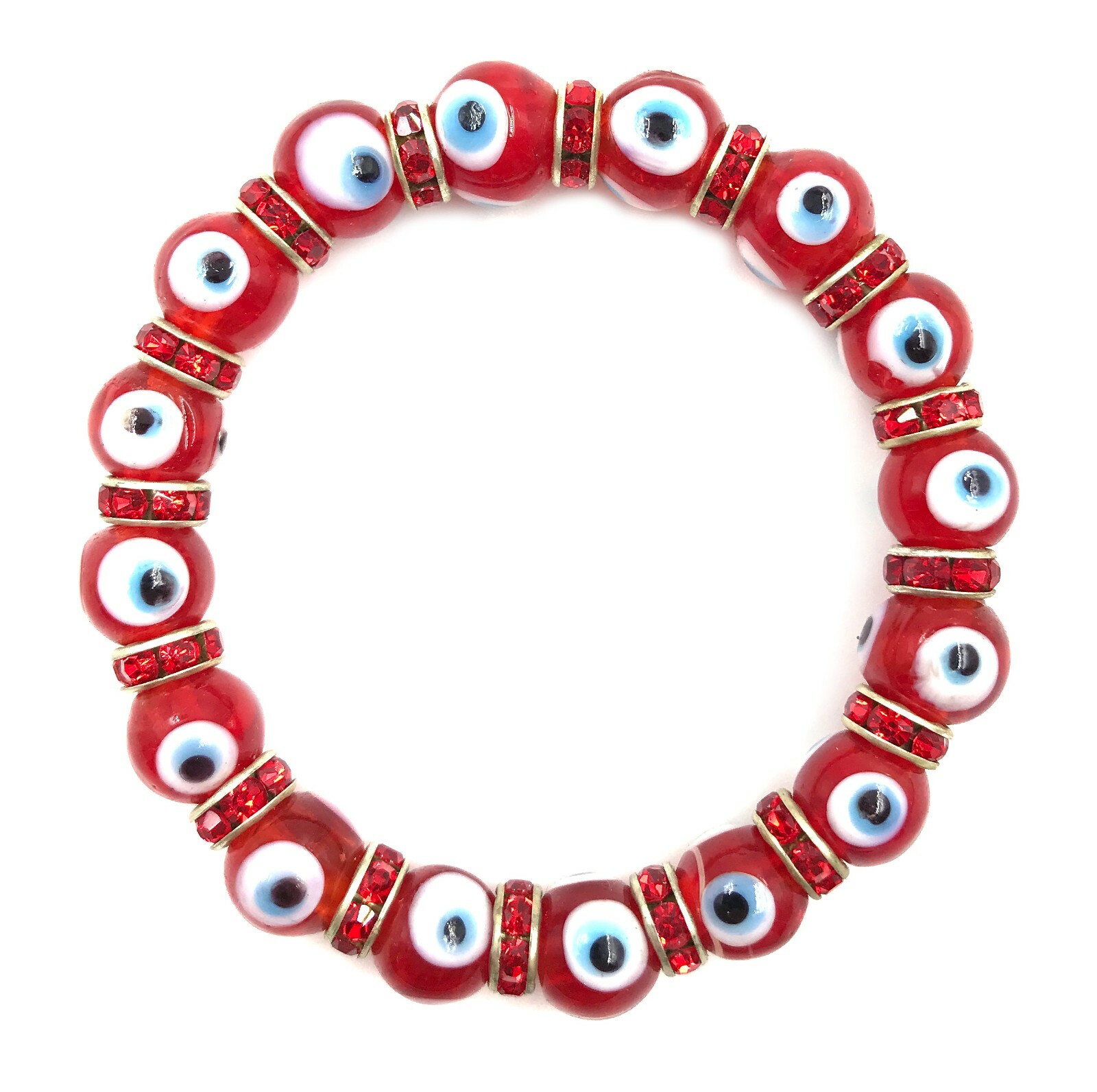 Evil Eye Stretch 10mm Beaded Bracelet