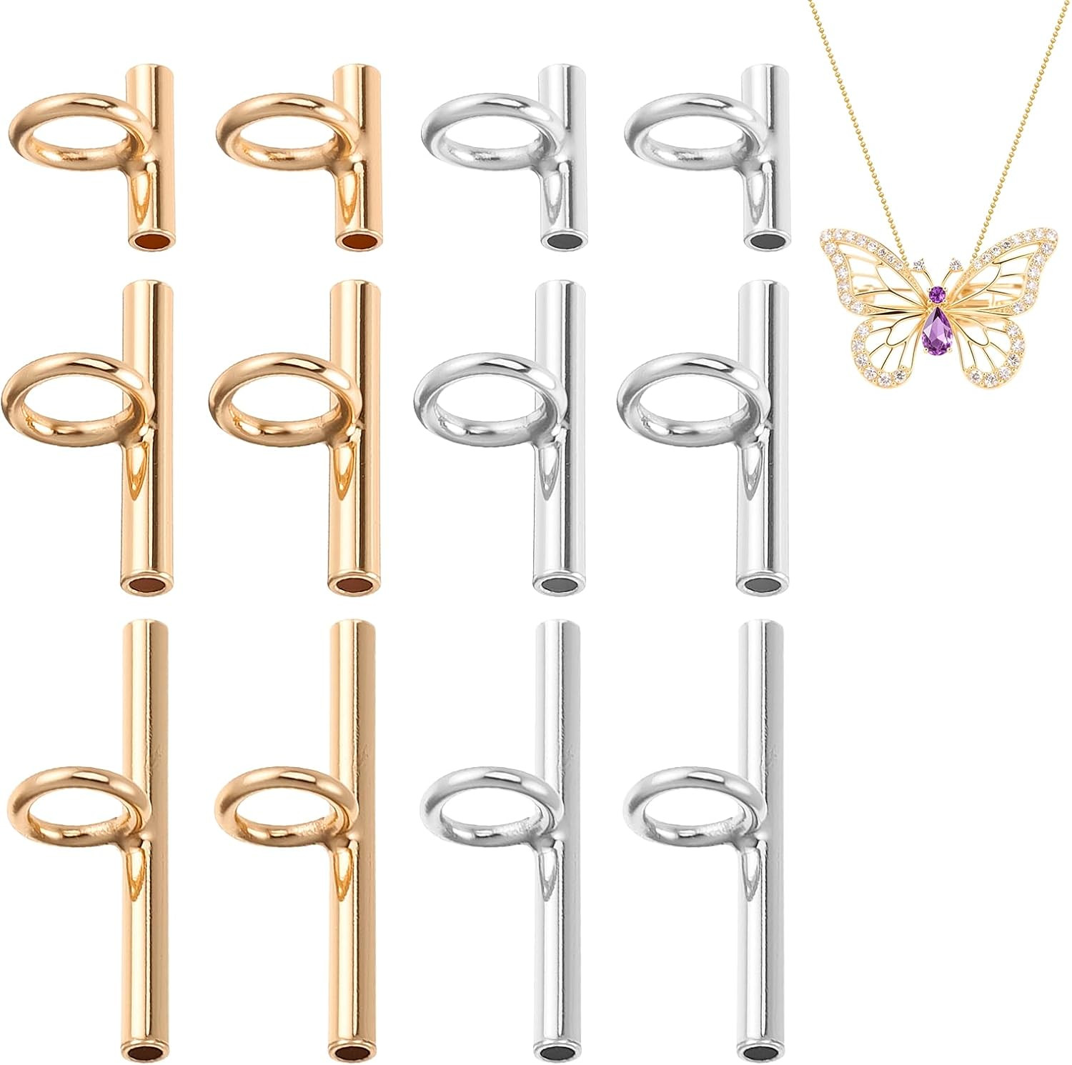 12Pcs Pin to Pendant Converters 3 Sizes Brooch Pendant Converter Brass Pin Neckl